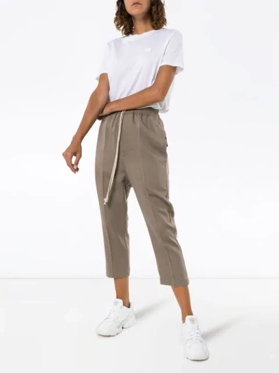 Shop Rick Owens Drawstring Cropped Trousers In Grey