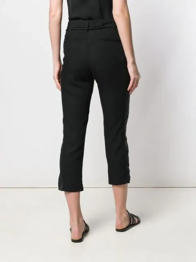 Shop Ann Demeulemeester Embroidered Side Panel Trousers In Black