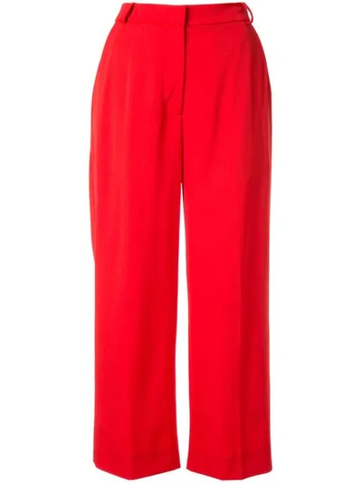 Shop Markus Lupfer Marley Cropped Trousers In Red