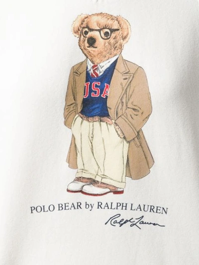 Shop Polo Ralph Lauren Preppy Bear Fleece Sweatshirt In White