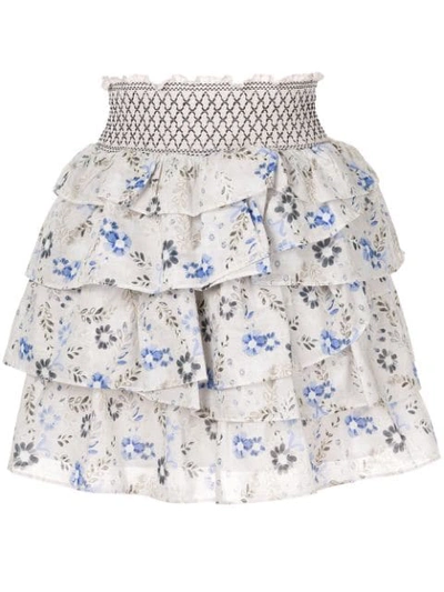 Shop Aje Evans Ruffle Skirt In Neutrals
