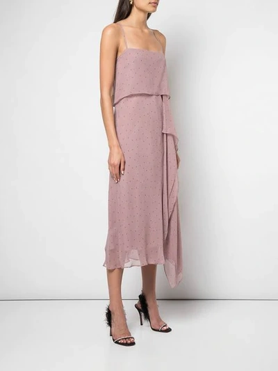 Shop Michelle Mason Double Layer Midi Dress In Purple