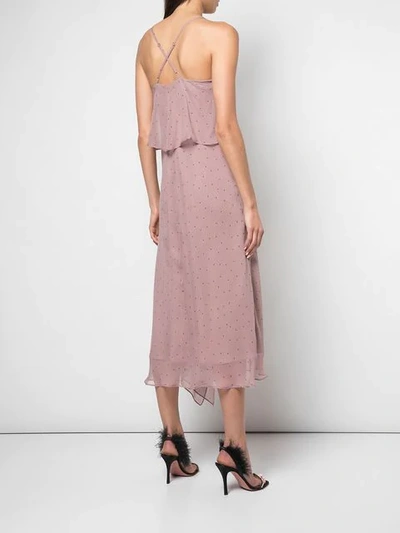 Shop Michelle Mason Double Layer Midi Dress In Purple