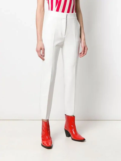 MSGM HIGH-WAIST TAILORED TROUSERS - 白色