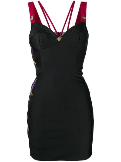 Shop Fausto Puglisi Harness Fitted Mini Dress - Black