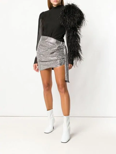 Shop Magda Butrym Gathered Asymmetric Skirt In Metallic