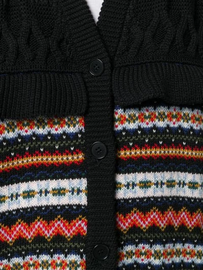 Shop Philosophy Di Lorenzo Serafini Patterned Cable Knit Cardigan In Black