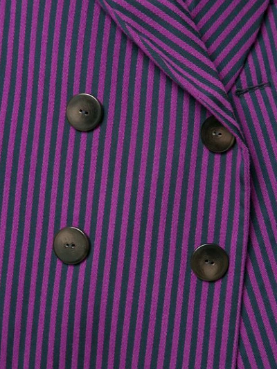 Shop Maison Rabih Kayrouz Striped Double Breasted Blazer In Purple