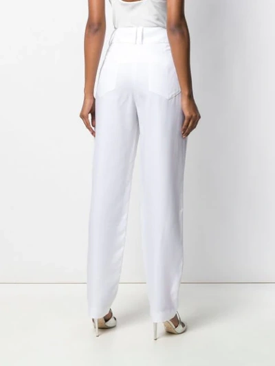 Shop Balmain Wide Leg Trousers In White