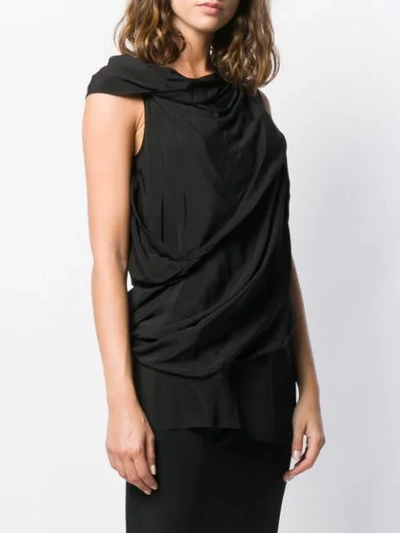 Shop Rick Owens Draped Blouse In Black