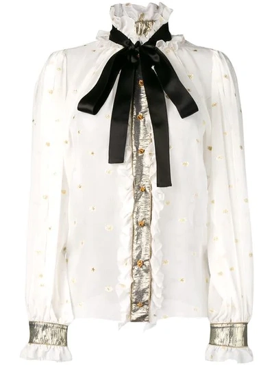 Shop Dolce & Gabbana Embellished Victorian Shirt In White