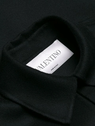 Shop Valentino Scalloped Hem Cropped Poncho In Black