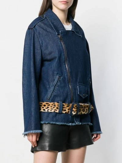 Shop Simonetta Ravizza Denim Biker Jacket In Blue