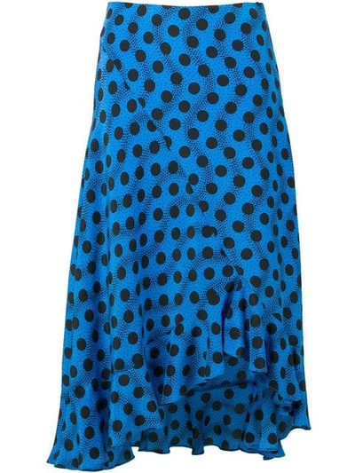 Shop Kenzo Blue Polka Dot Skirt In Black
