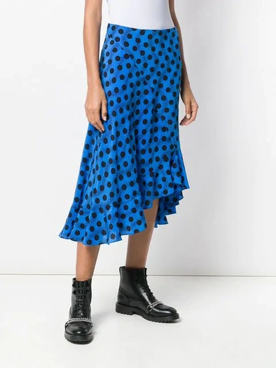 Shop Kenzo Blue Polka Dot Skirt In Black