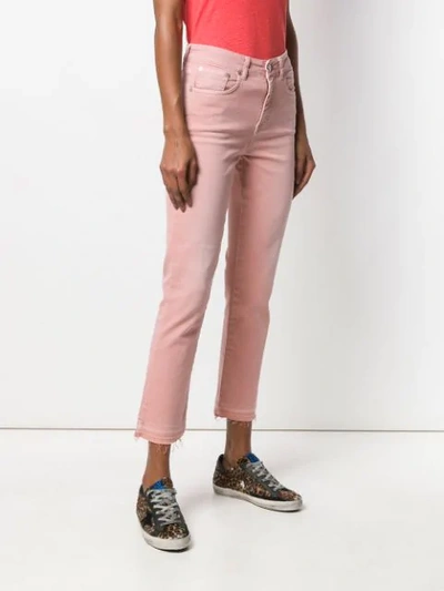 Shop Closed High-rise Cropped Jeans In Pink
