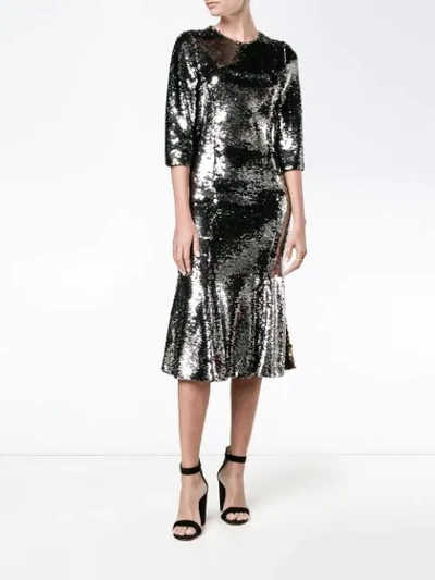 Shop Dolce & Gabbana Sequin Embellished Dress - Metallic