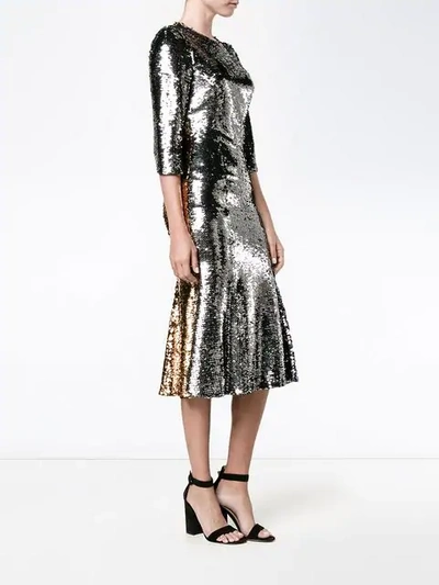 Shop Dolce & Gabbana Sequin Embellished Dress - Metallic