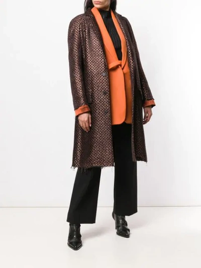 Shop Haider Ackermann Jacquard Single-breasted Coat In Brown