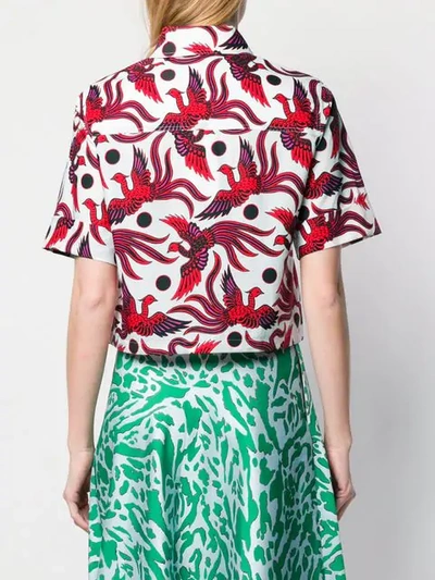 Shop Kenzo Flying Phoenix Cropped Shirt In Red