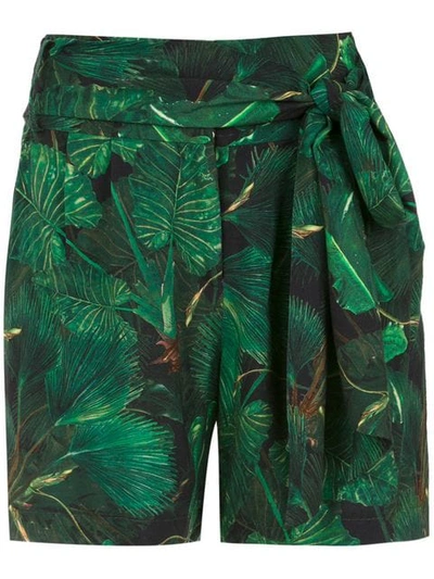 Shop Isolda Lauren Printed Shorts In Green