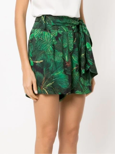 Shop Isolda Lauren Printed Shorts In Green