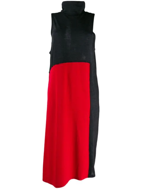 red roll neck dress
