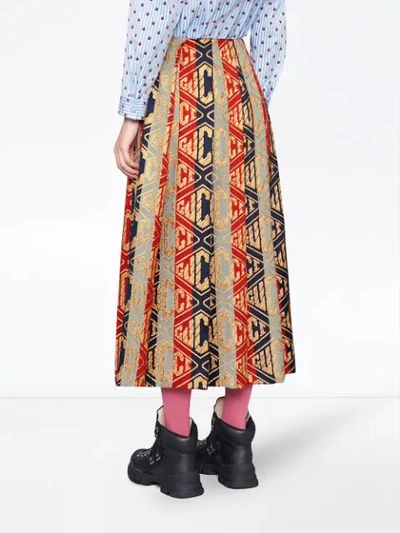 Shop Gucci Lurex  Game Wool Skirt In Multicolour
