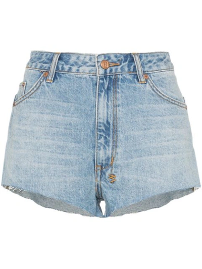Shop Ksubi Cut-off Denim Shorts In Blue