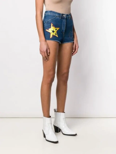 Shop Moschino Short Denim Shorts In Blue