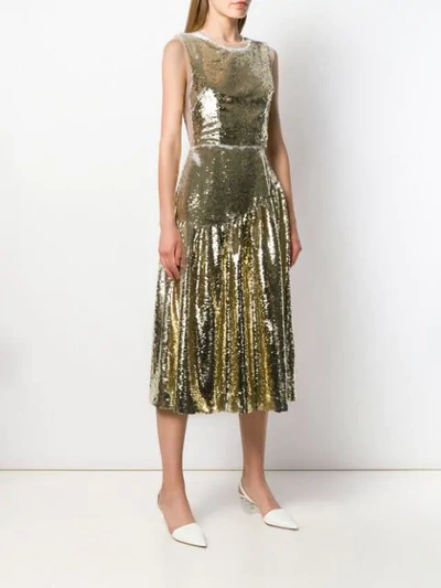 Shop Simone Rocha Sequin Midi Dress In Gold