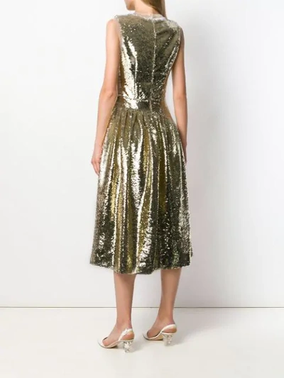 Shop Simone Rocha Sequin Midi Dress In Gold