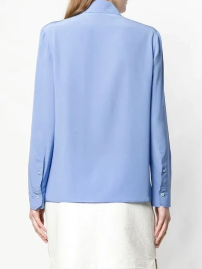 Shop Prada Ruched Detail Shirt In Blue