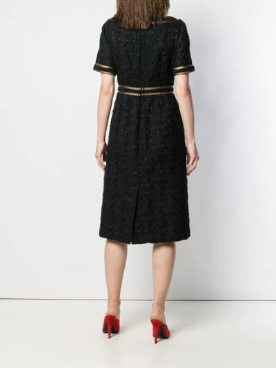 Shop Gucci Tweed Dress With Decorative Trim In Black