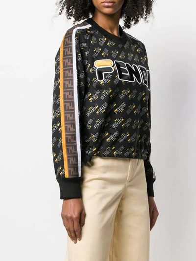 Shop Fendi Classic Logo Sweater In Black