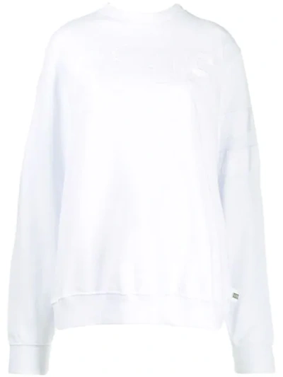 Shop Gcds Embroidered Logo Sweatshirt - White