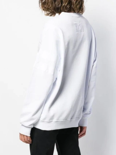 Shop Gcds Embroidered Logo Sweatshirt - White
