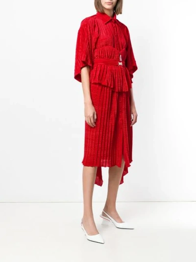 Shop Atu Body Couture Belted Shirt Dress In Red