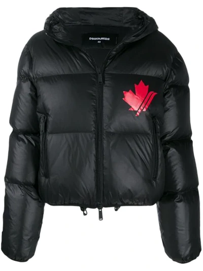 Shop Dsquared2 Hooded Puffer Jacket In 900 Black