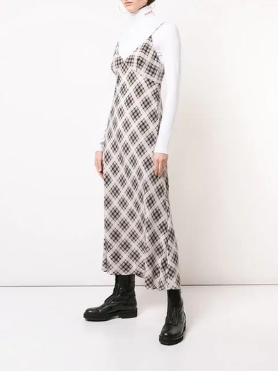 Shop Marc Jacobs Plaid Strap Dress In Neutrals