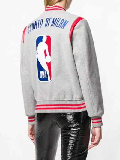 Shop Marcelo Burlon County Of Milan Nba Branded Jacket - Grey