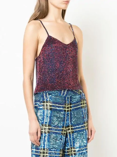 Shop Ashish Sequin Cami Top In Amethyst