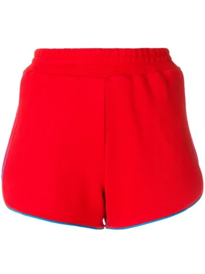 Shop Kenzo Logo Print Track Shorts In Red