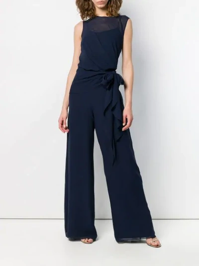 Shop Max Mara Jabot Jumpsuit In 006 Blue