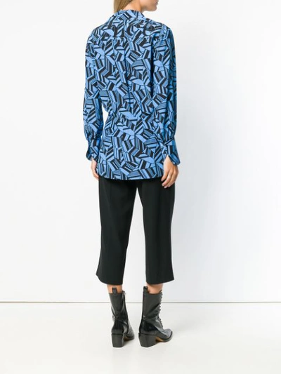 Shop Chloé Geometric Print Blouse In Blue