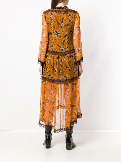 Shop Coach Florales Kleid In Orange