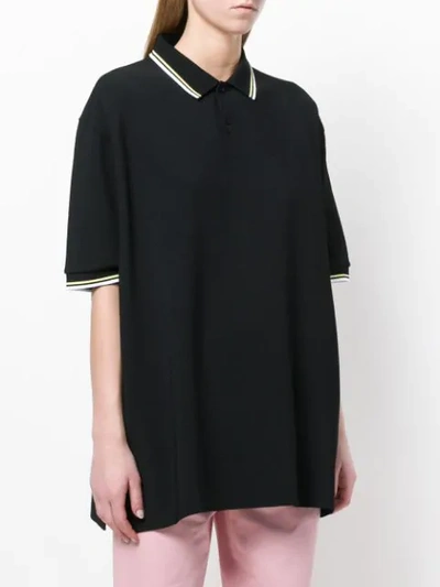 Shop Marni Oversized Polo Shirt In Black