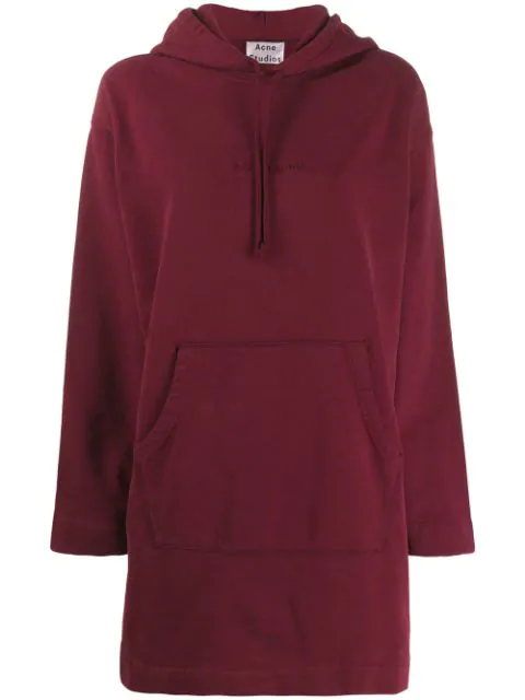 red oversized hoodie dress