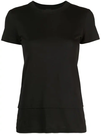 Shop Vera Wang Double Layer T-shirt In Black