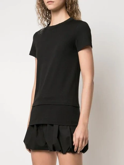 Shop Vera Wang Double Layer T-shirt In Black